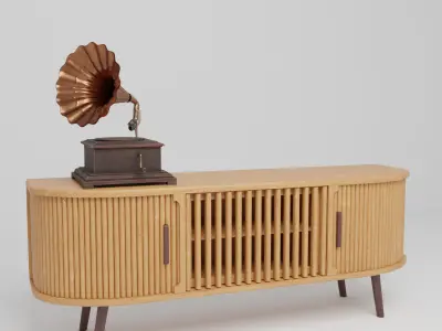 Console and Gramophone 3D model