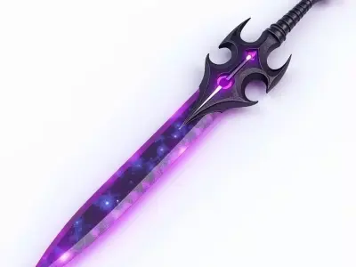 Dark Star Nebula Blade 3D Model Ornate Fantasy Weapon Low-poly 3D model