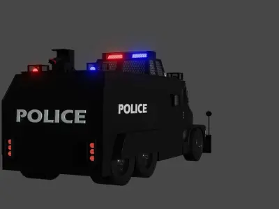 Anti-riot truck police  Low-poly 3D model