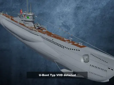 U-Boot Typ VIID Design 3D Model Pack
