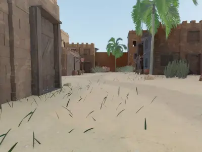 Desert Fortified Town 3D model