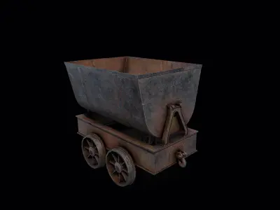 Mining Cart Low-poly 3D model