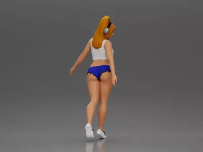 Girl embracing freedom rhythm grace and herself fully 3D print model