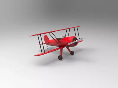 Plane biplane 3D model