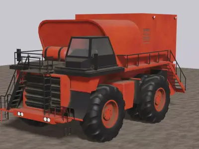 Open Pit Mine Service Truck Low-poly 3D model