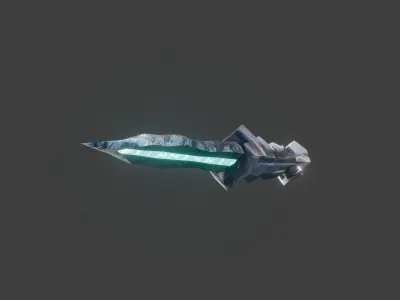 lowpoly game assets sword Free low-poly 3D model