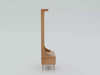 Wooden Rack Bookshelf Low-poly 3D model