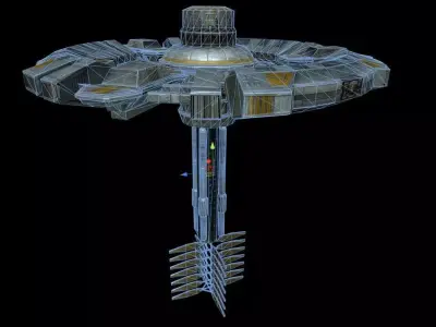 Space Station Low-poly 3D model 2