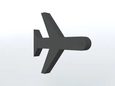 Airplane Mode Symbol v1 001 Low-poly 3D model