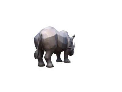 Lone Rhino In The Savanah 3d Model 3D model purchase
