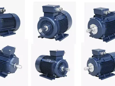 Electric motor 6 pcs 3D Model Pack