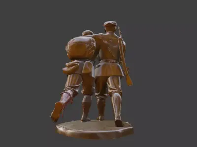 Military sculpture warrior  military battle war hero  soldier 3D print model 3