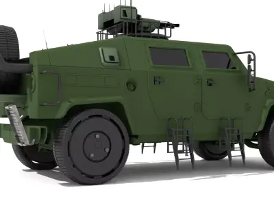 Military Armored Humvee MRAP Vehicle Game Ready 3D Model Blender Low-poly 3D model