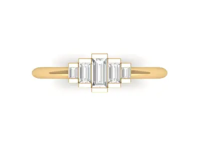  Solitair 5 Stone Ring 3D print model