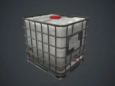 Water Plastic Tank PBR Game Ready Low-poly 3D model