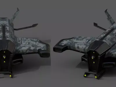Spaceship starship scifi space futuristic cyborg low poly  Low-poly 3D model