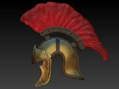 Roman helmet Low-poly 3D model
