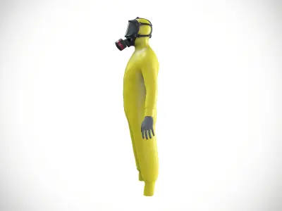 Gas suit and mask 3D model
