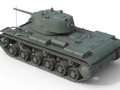 Kliment Voroshilov tank KV1 Low-poly 3D model