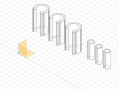 LE361027999  Lewmar Set Hinge Caps Low  Medium Profile hatches 3D model