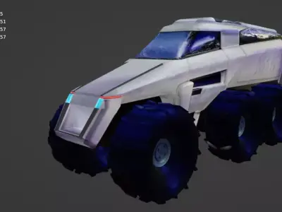 Sci-fi cross-country vehicle 3D model Free low-poly 3D model