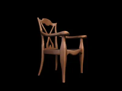3d Render Cross-back Chair With Elegant Cross-back Design  3D model purchase