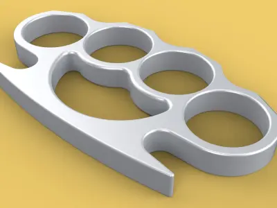 BRASS KNUCKLES KNUCKLE DUSTER SELF DEFENSE FIST LOAD GRIP HAND 3D model