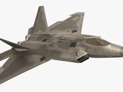 Lockheed Martin F 22 Raptor Rigged 3D model