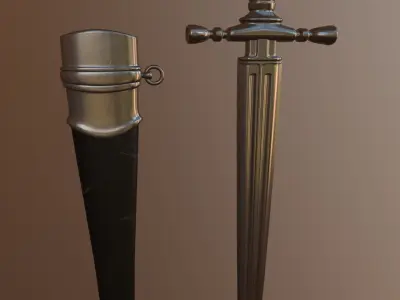 knife-02 sword Low-poly 3D model