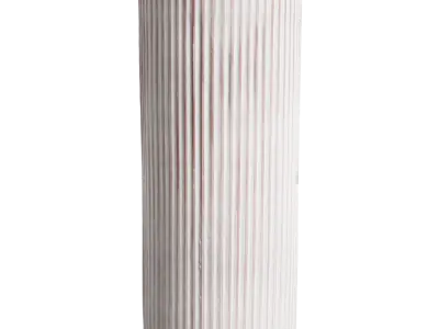  Fluted Tall Tube Vase Model, White 