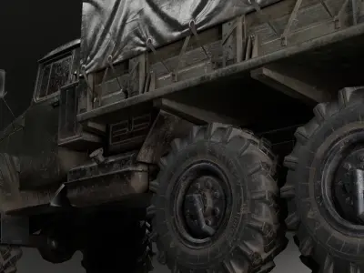 Military truck Low-poly 3D model Low-poly