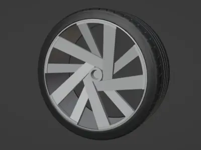 Sport concept wheel Low-poly 3D model