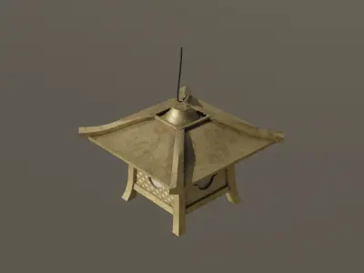 Japanese Golden Lamp Low-poly 3D model
