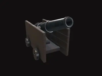 Medieval Cannon V03 New Low-poly 3D model