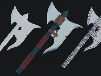 Lowpoly Axe Asset Pack Low-poly 3D model