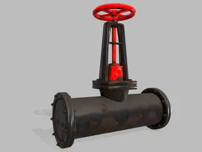 pipe set valve Low-poly 3D model get