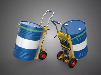 ELECTRIC STAIR CLIMBER HAND TRUCK CART TROLLEY STEEL DRUM BARREL 3D model