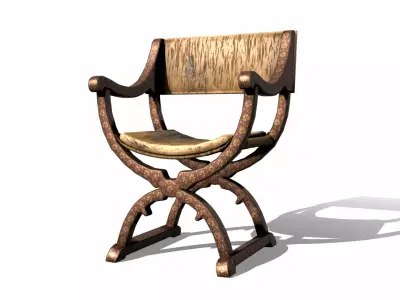 Rome Curule Chair Low-poly 3D model