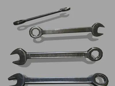 wrench Low-poly 3D model 3