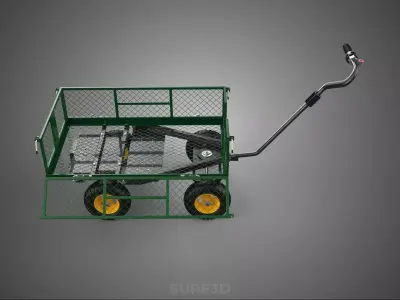 GARDEN AGRICULTURE FARM ELECTRIC CART WAGON TROLLEY WHEELBARROW 3D model
