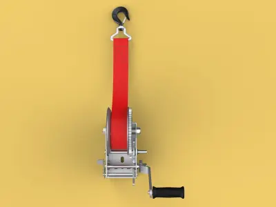 STANDARD MANUAL HAND LEVER CRANK WINCH HOIST BELT LIFTING CRANE 3D model