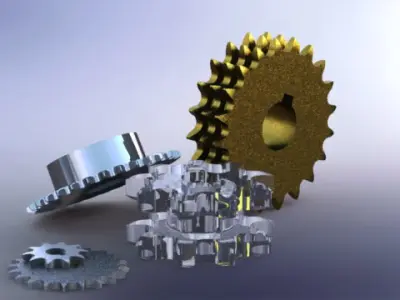 Sprockets and gears Free 3D model