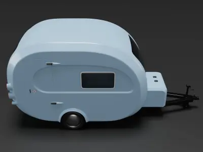 Retro Travel Trailer 3D model