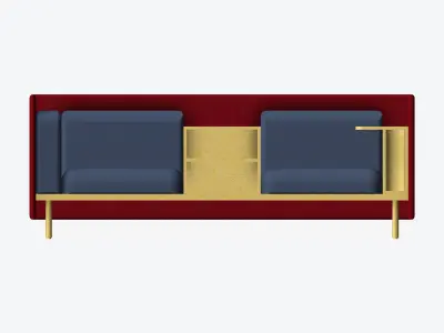 Sofa - Contemporary - Flame - Medium - Central Shelf Work Shelf Low-poly 3D model purchase