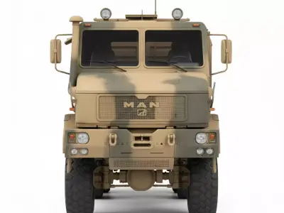 Desert Camouflage Utility Truck Low-poly 3D model