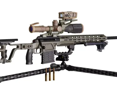 Victrix Scorpio V 338 Lapua Mag Low-poly 3D model