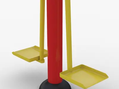 Outdoor fitness Equipment Exercise double wave plate 3D model