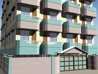 Apartment Building 3D model get