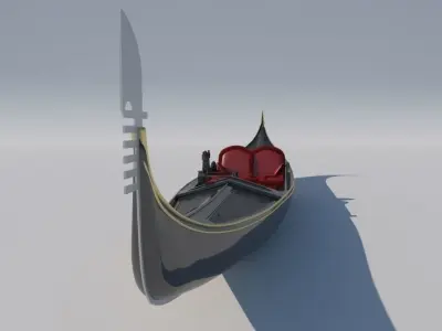 Venetian gondola 3D model 3D model