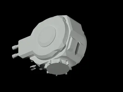 Machine-gun turret 3D model Free low-poly 3D model